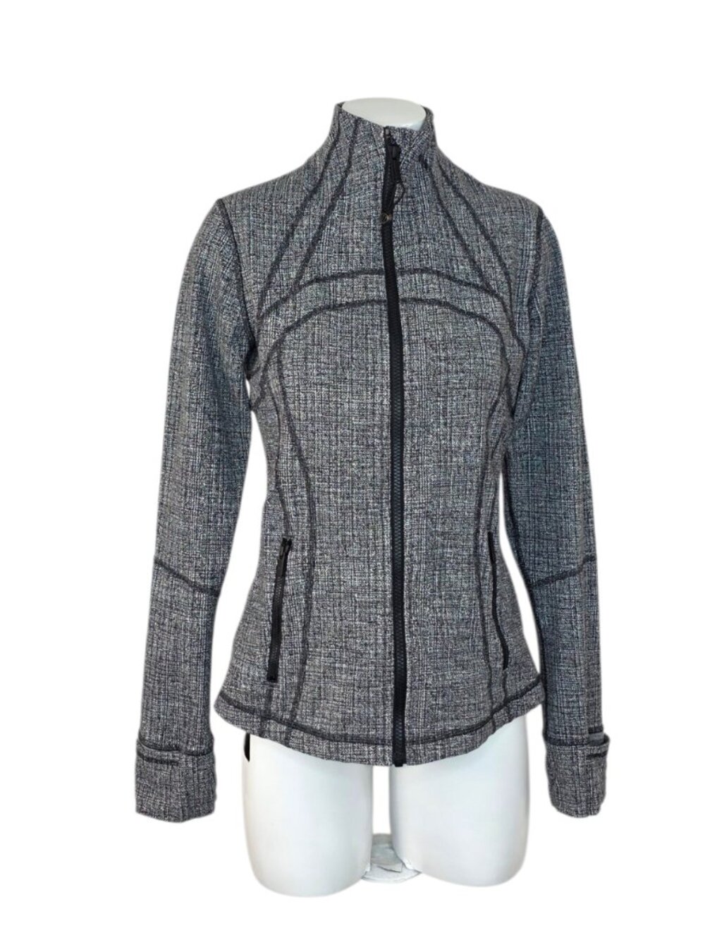 Lululemon Define Jacket Ritual Jacquard Luon Black White, Size 8, Full Zip